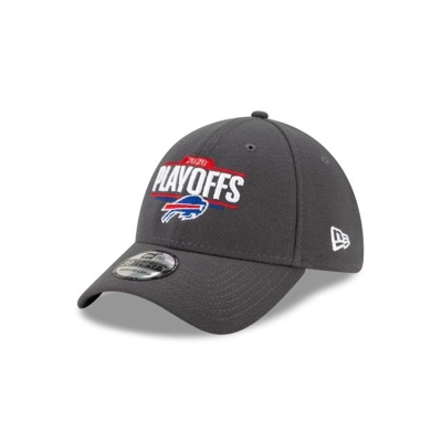 Grey Buffalo Bills Hat - New Era NFL 2020 NFL Playoffs 39THIRTY Stretch Fit Caps USA2309587